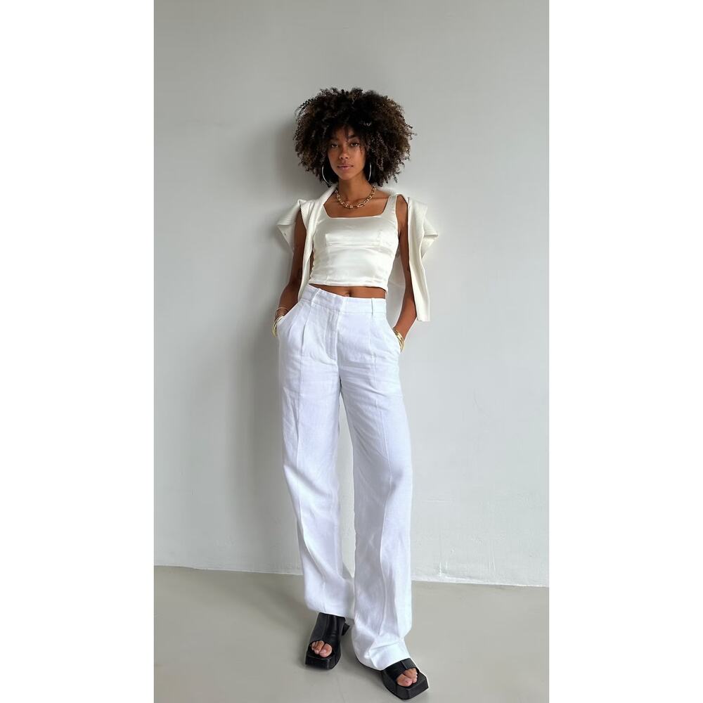Aritzia White Wide Leg effortless Pants